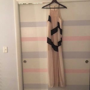 Black & Nude Slit Dress
